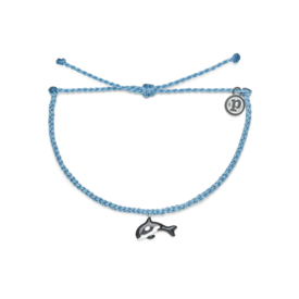 Pura Vida Pura Vida - Charm Bracelet - Orca - Silver Charm - Sky Blue