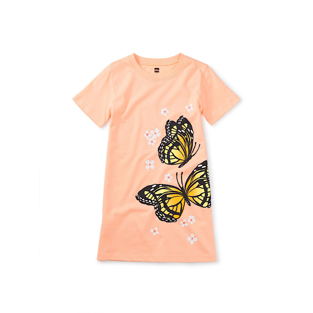 Tea Collection Monarch Butterfly T-Shirt Dress - Salmon
