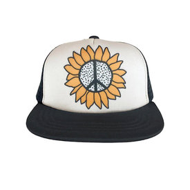Tiny Whales Tiny Whales Blossom Trucker Hat - Natural/Black