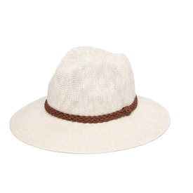San Diego Hat Company Any Day Fedora with Braided Trim  - Ivory