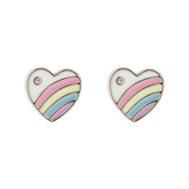 Pura Vida Pura Vida - Pastel Vintage Heart Stud Earring - Silver