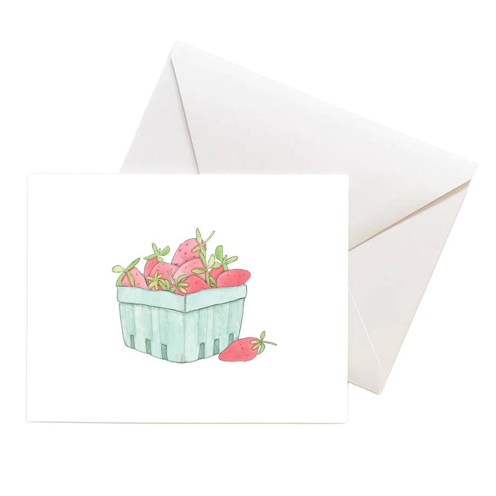 Sara Fitz Box of 8 Cards - Strawberries