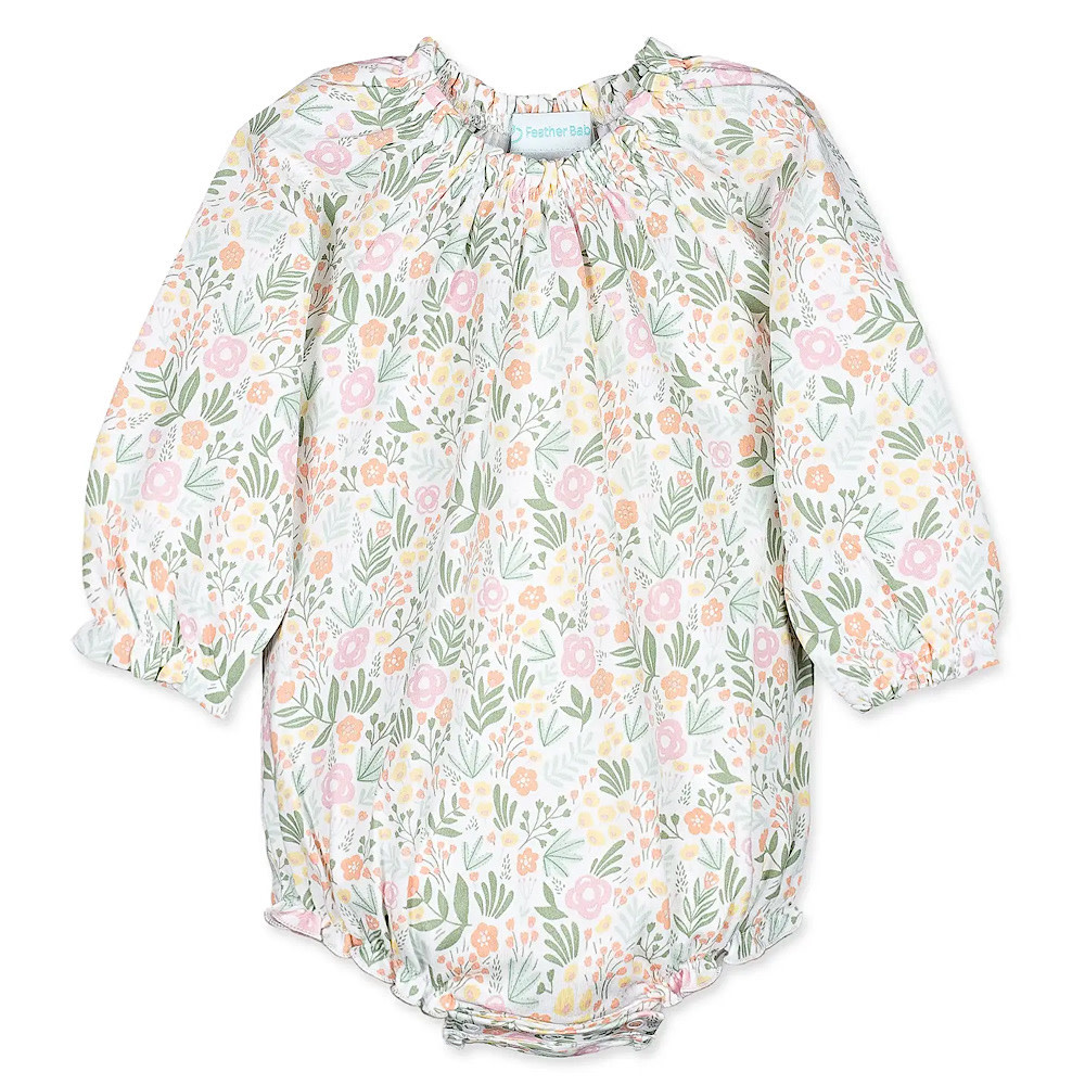Feather Baby Long Sleeve Bubble - Beatrice