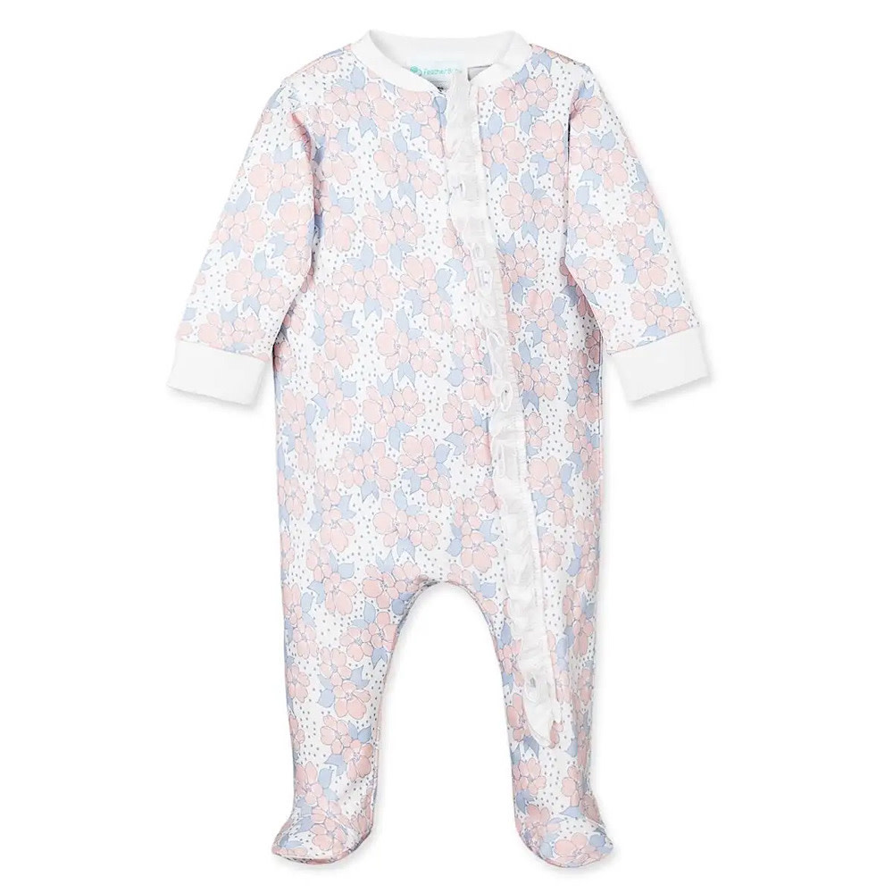 Feather Baby Feather Baby Little Girls Zipper Footie - Fiona