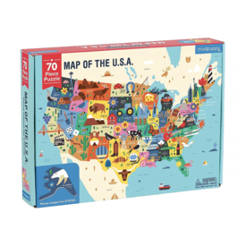 Mudpuppy Geography Puzzle - 70 Piece - Map of the U.S.A.
