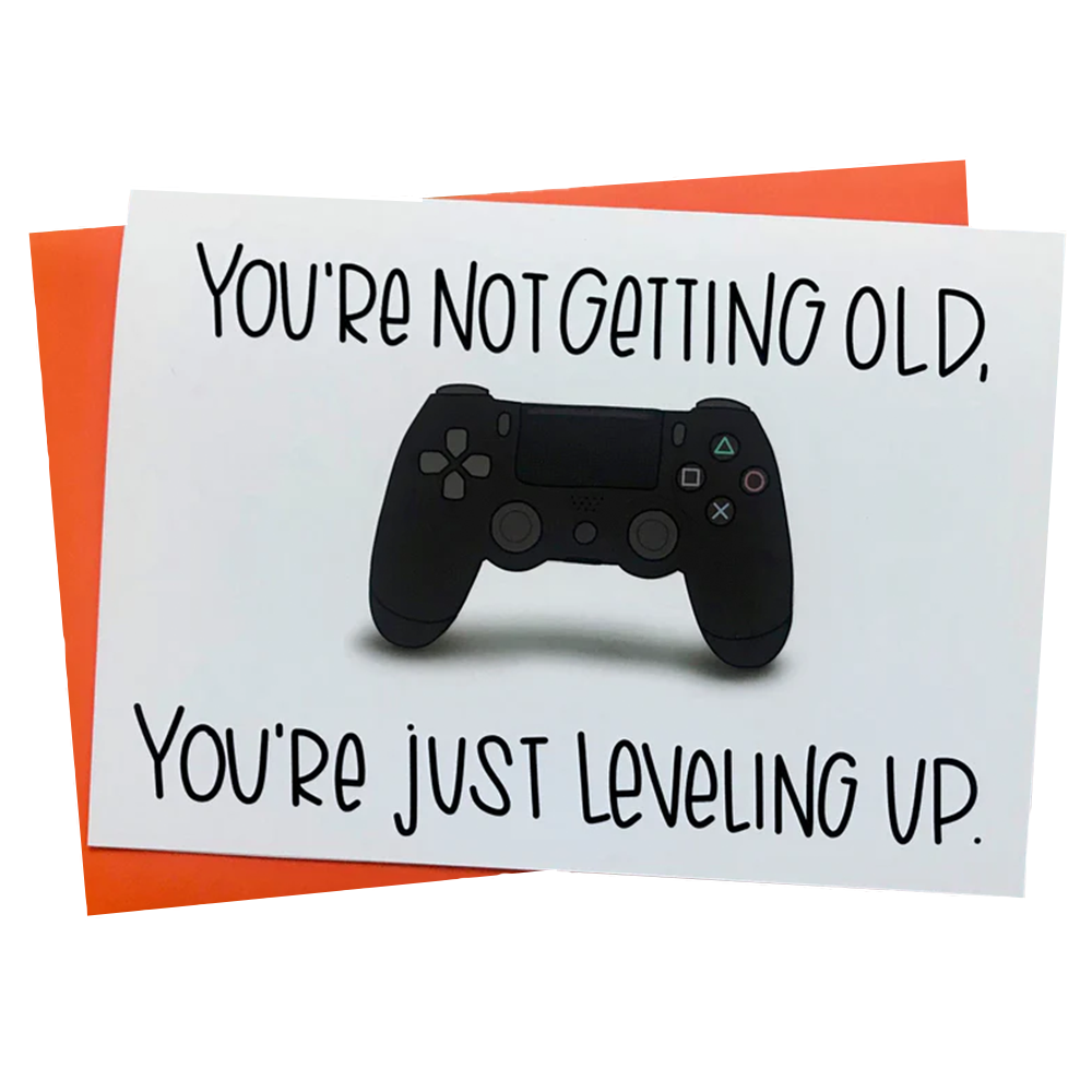Stone Donut Design Stone Donut Designs - Leveling Up Birthday Card