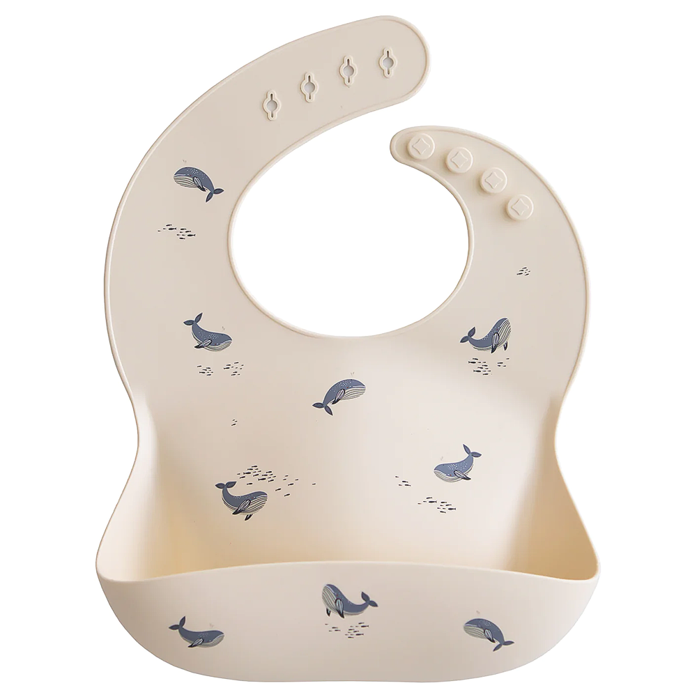 Mushie - Silicone Baby Bib - Whales