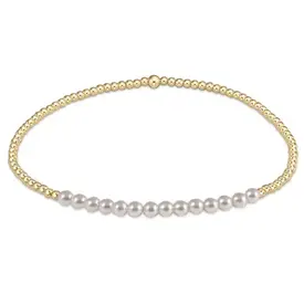 ENewton ENewton - Classic Gold Pattern Bracelet - Bliss - Pearl - 2mm