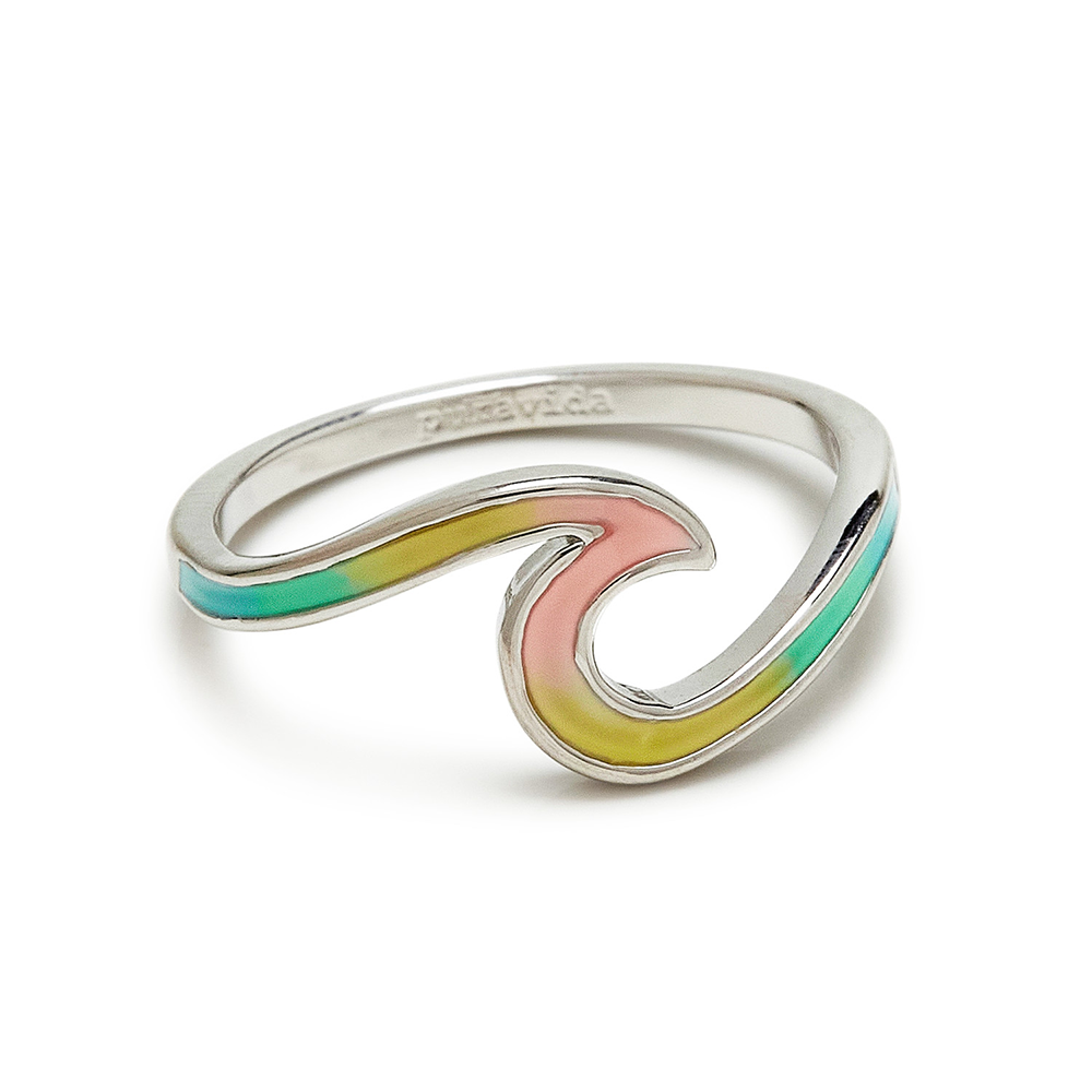Pura Vida Pura Vida - Tie Dye Wave Ring - Silver