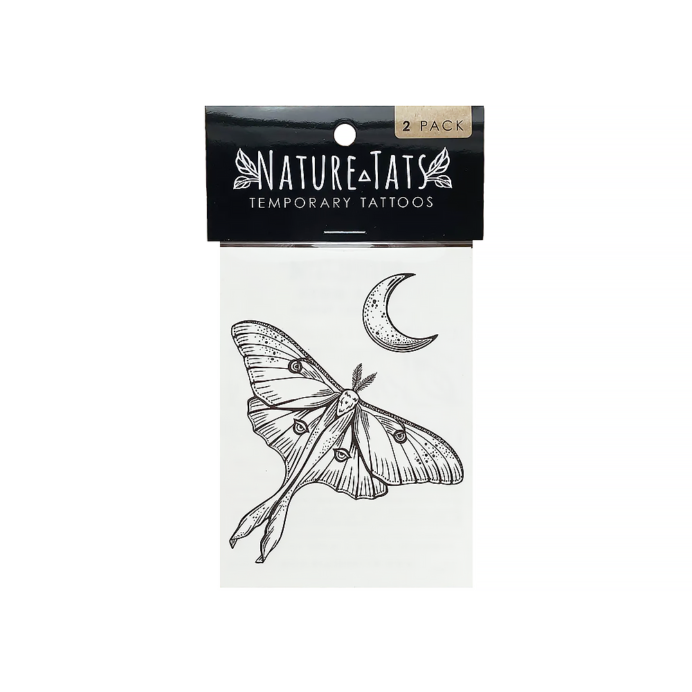 NatureTats NatureTats Temporary Tattoo 2 Pack - Luna Moth