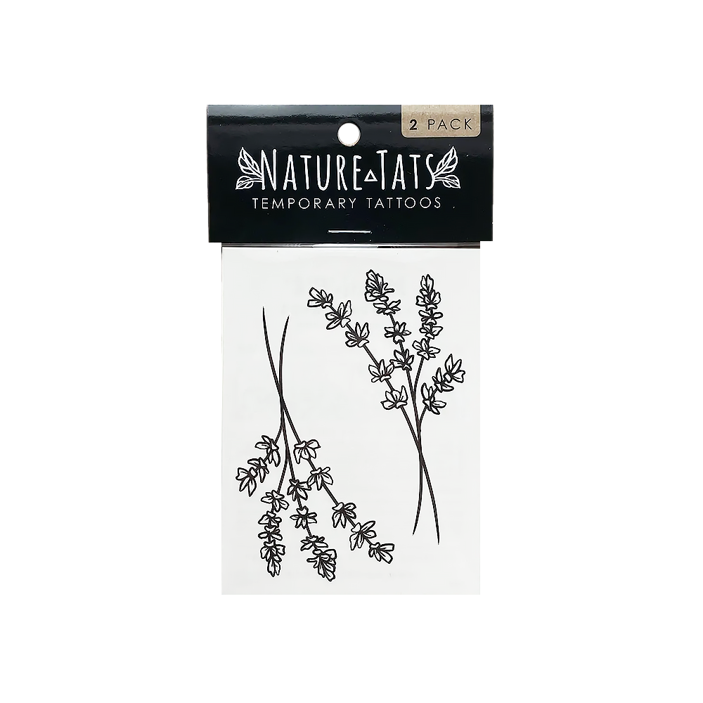 NatureTats Temporary Tattoo 2 Pack - Lavender Twigs