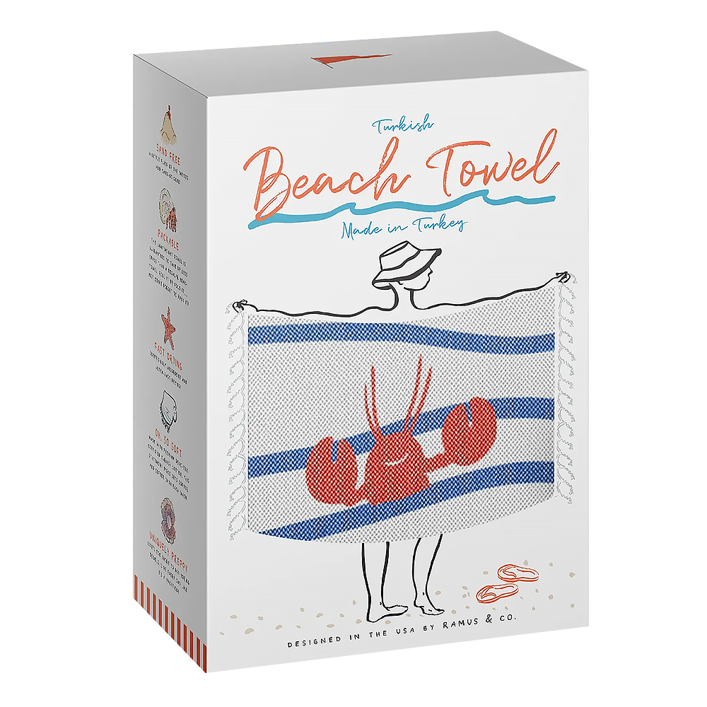 Ramus & Co. - Turkish Beach Towel - Lobster n Waves