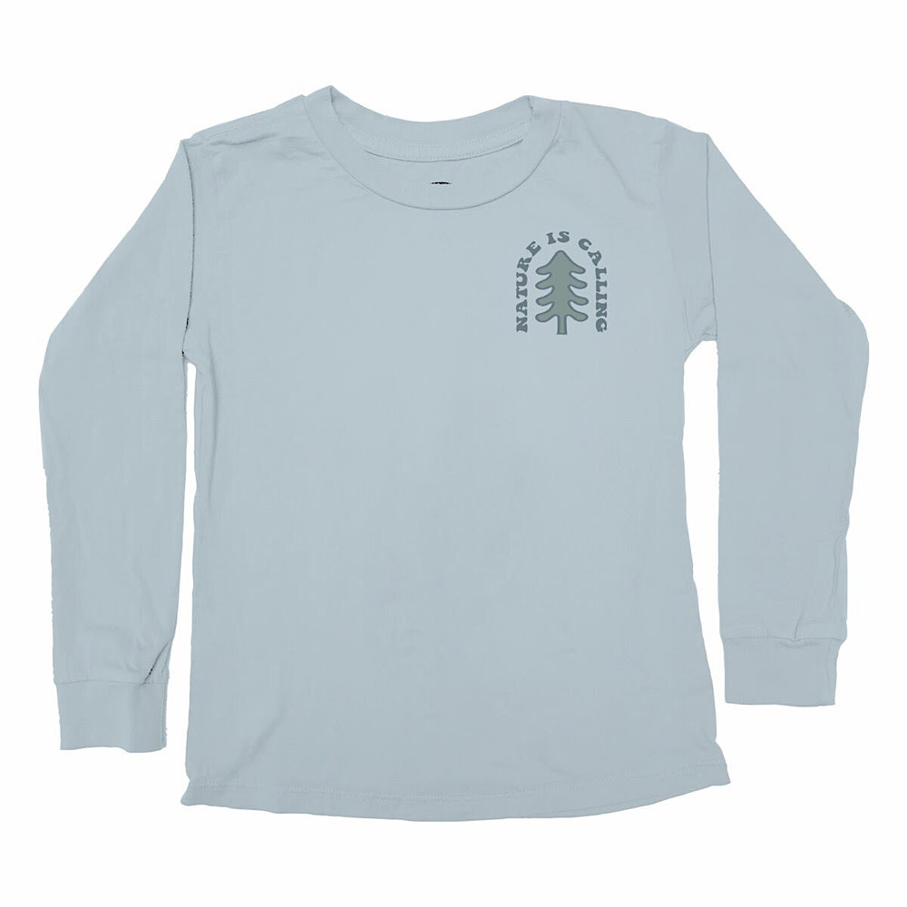 Tiny Whales Tiny Whales Nature is Calling Long Sleeve Tee - Stone Blue