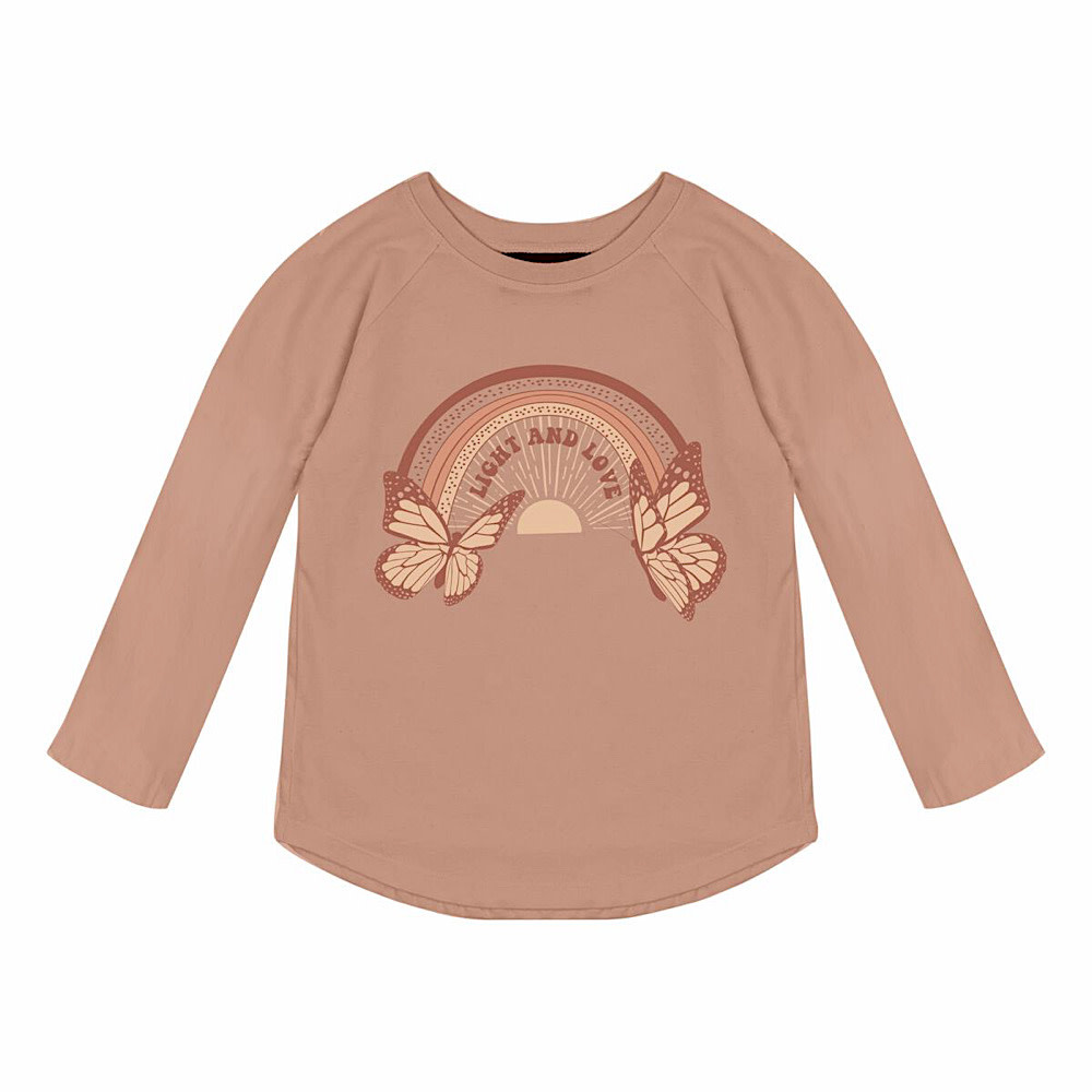 Tiny Whales Tiny Whales Light and Love Raglan Tee - Rosewood