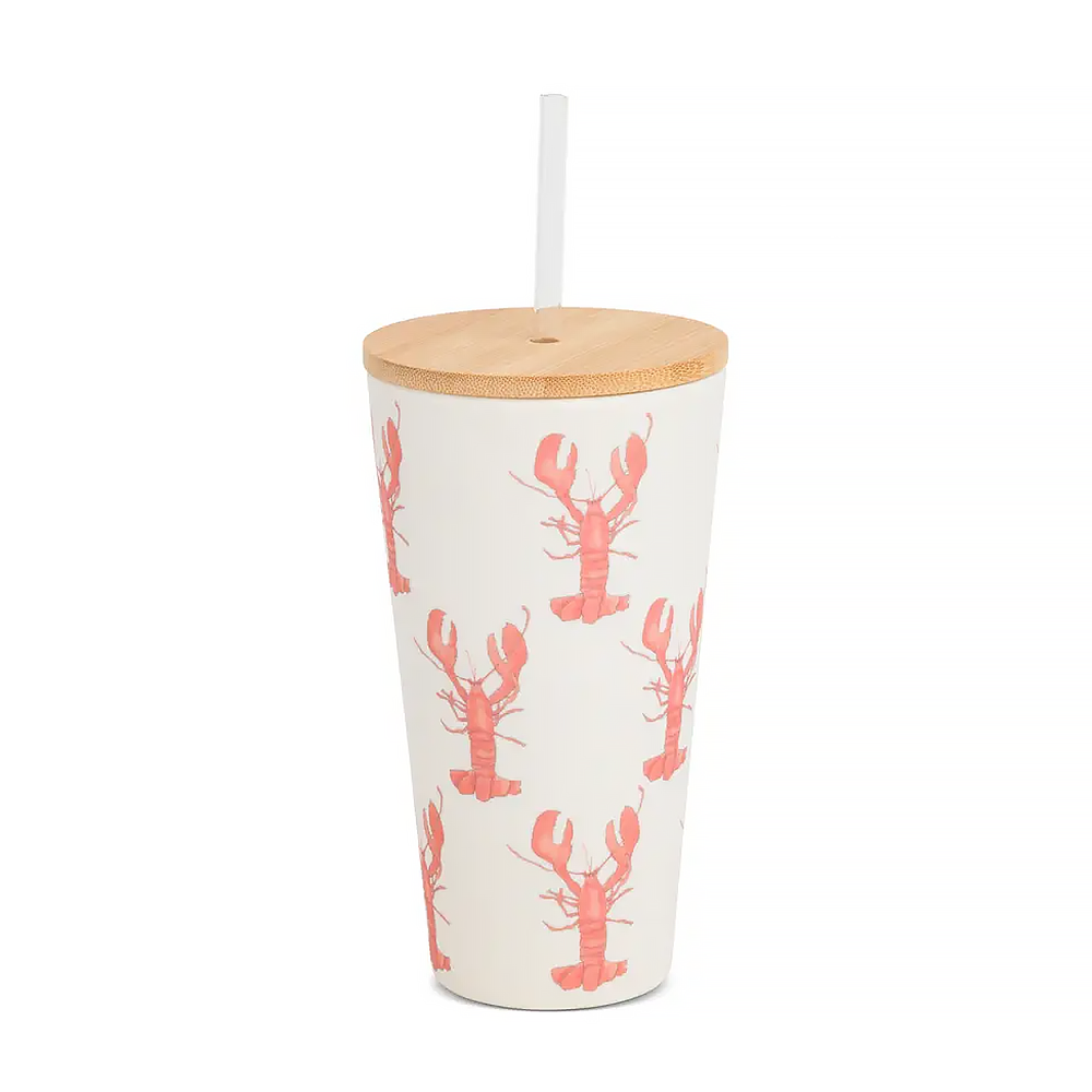 Core Home Sara Fitz - Bamboo Fiber Tumbler - Lobster