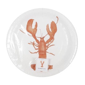 Core Home Sara Fitz - Paper Dinner Plates -  Set of 16 - Lobster