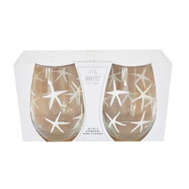 Core Home Core Home Sara Fitz Wine Glasses - Set of 2 - Starfish