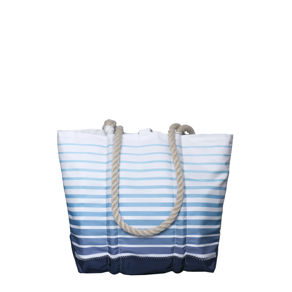 Sea Bags x Daytrip Society - Ombre Stripe - Small Handbag Tote - Hemp Handle White Whipping