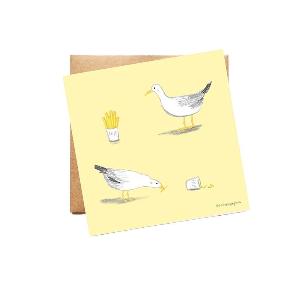Fox & Marigold Card - Seagulls and French Fries