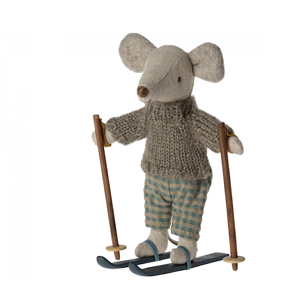 Maileg Maileg Big Brother Mouse - Ski - Grey Sweater