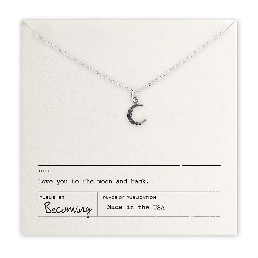 Becoming Jewelry - 18" Necklace - Love You To The Moon - Sterling Silver