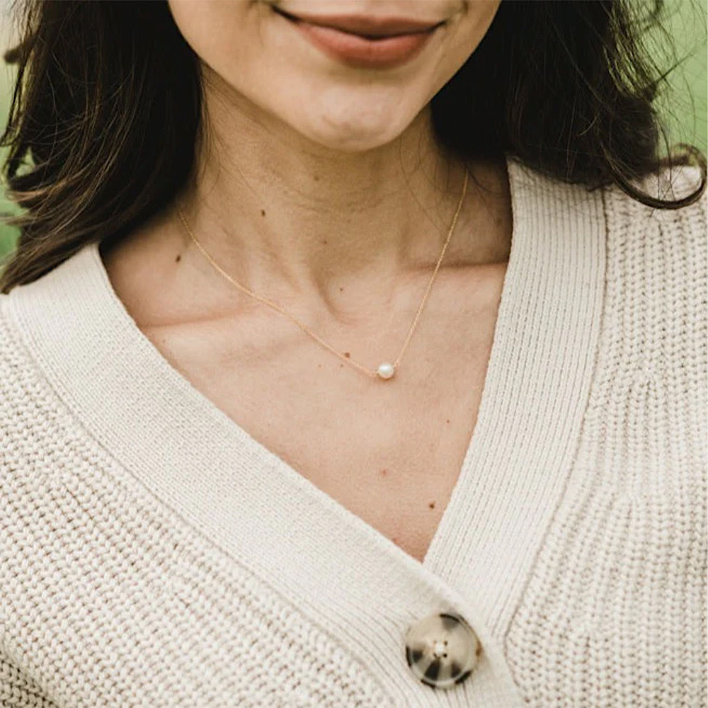 Becoming Jewelry - 16" Necklace - Simple Pleasures Pearl - Sterling Silver