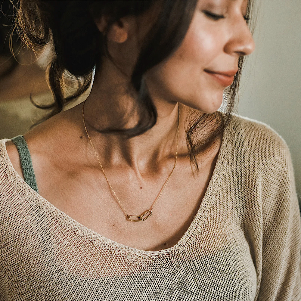 Becoming Jewelry - 16" Necklace - Linked Together - Sterling Silver