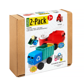 Luke's Toy Factory Luke's Toy Factory - Fire and Recycling Truck 2 Pack