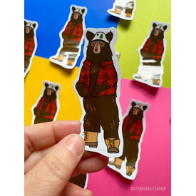 Stonedonut Design Stone Donut Designs Vinyl Sticker - Maine Black Bear