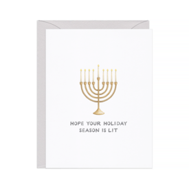 Amy Zhang Amy Zhang Card - Lit Menorah Hanukkah