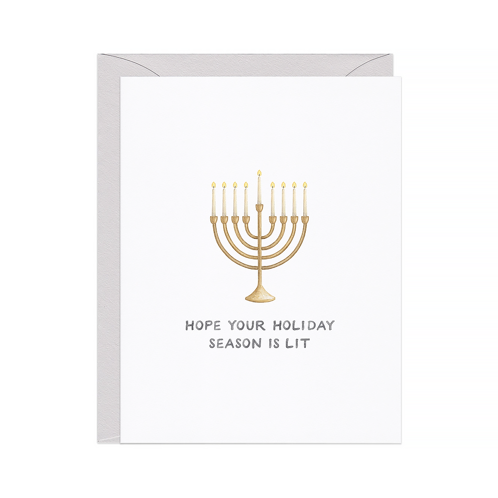 Amy Zhang Amy Zhang Card - Lit Menorah Hanukkah