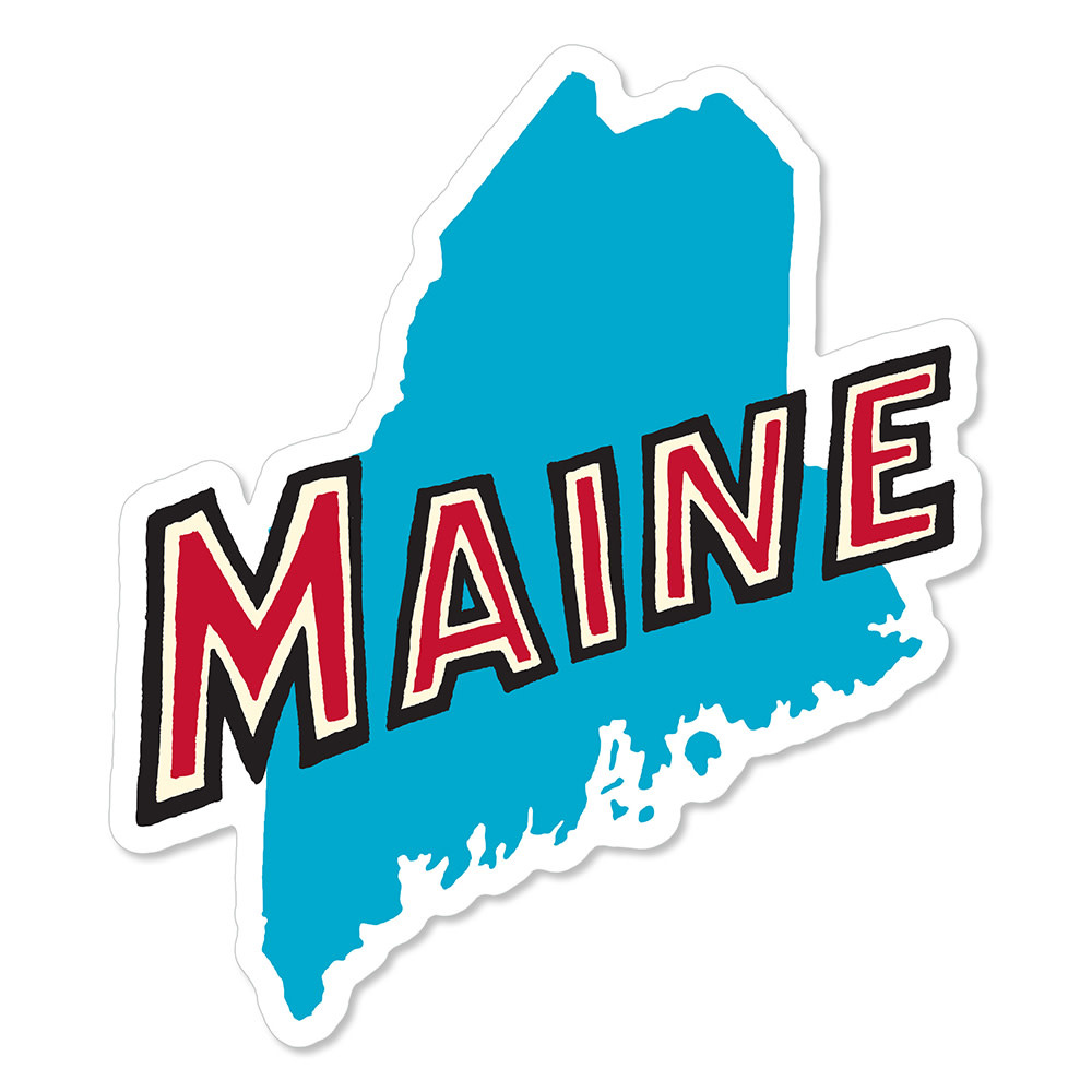 Retro Maine State Sticker