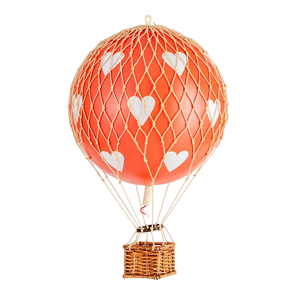 Authentic Models Hot Air Balloon - Floating The Skies - Red Hearts - 8.5cm