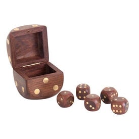 Authentic Models Wooden Dice Box - Set of 5