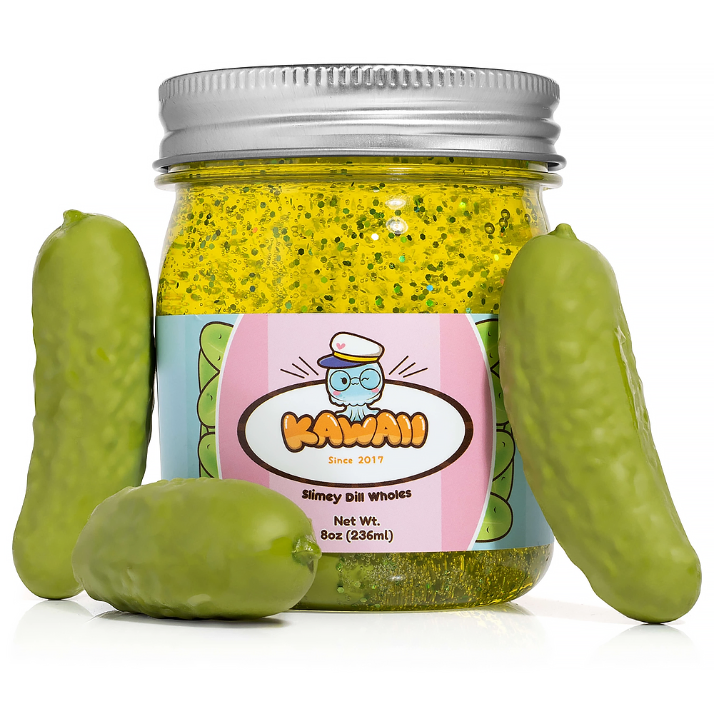 Kawaii Slime - Shimmery Pickle Clear Slime