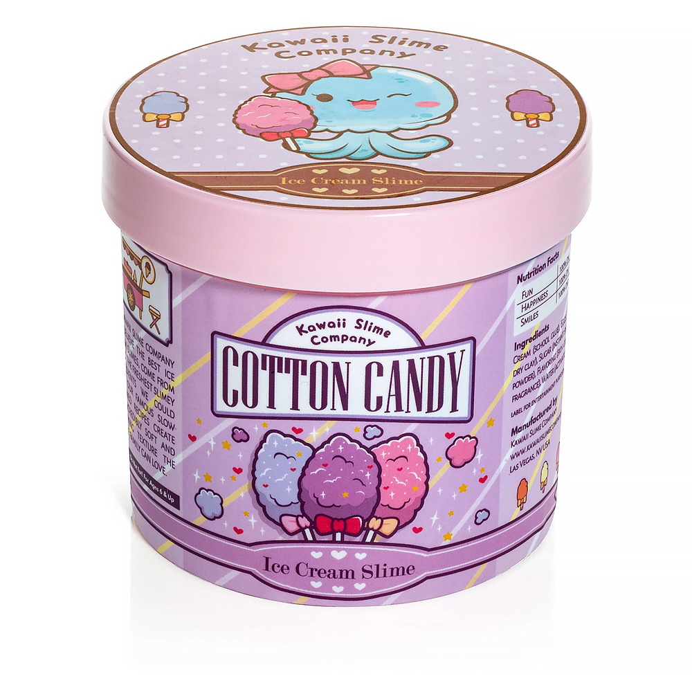 Kawaii Slime - Cotton Candy Scented Ice Cream Pint Slime