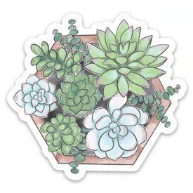 Elyse Breanne Design Elyse Breanne Design Sticker - Watercolor Succulent Planter