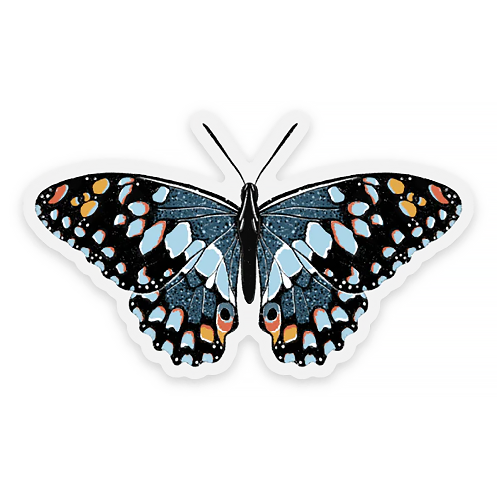 Elyse Breanne Design - Blue Speckled Butterfly Clear Sticker