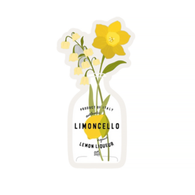 Elyse Breanne Design Elyse Breanne Design - Floral Lemon Liqueur Bottle Clear Sticker