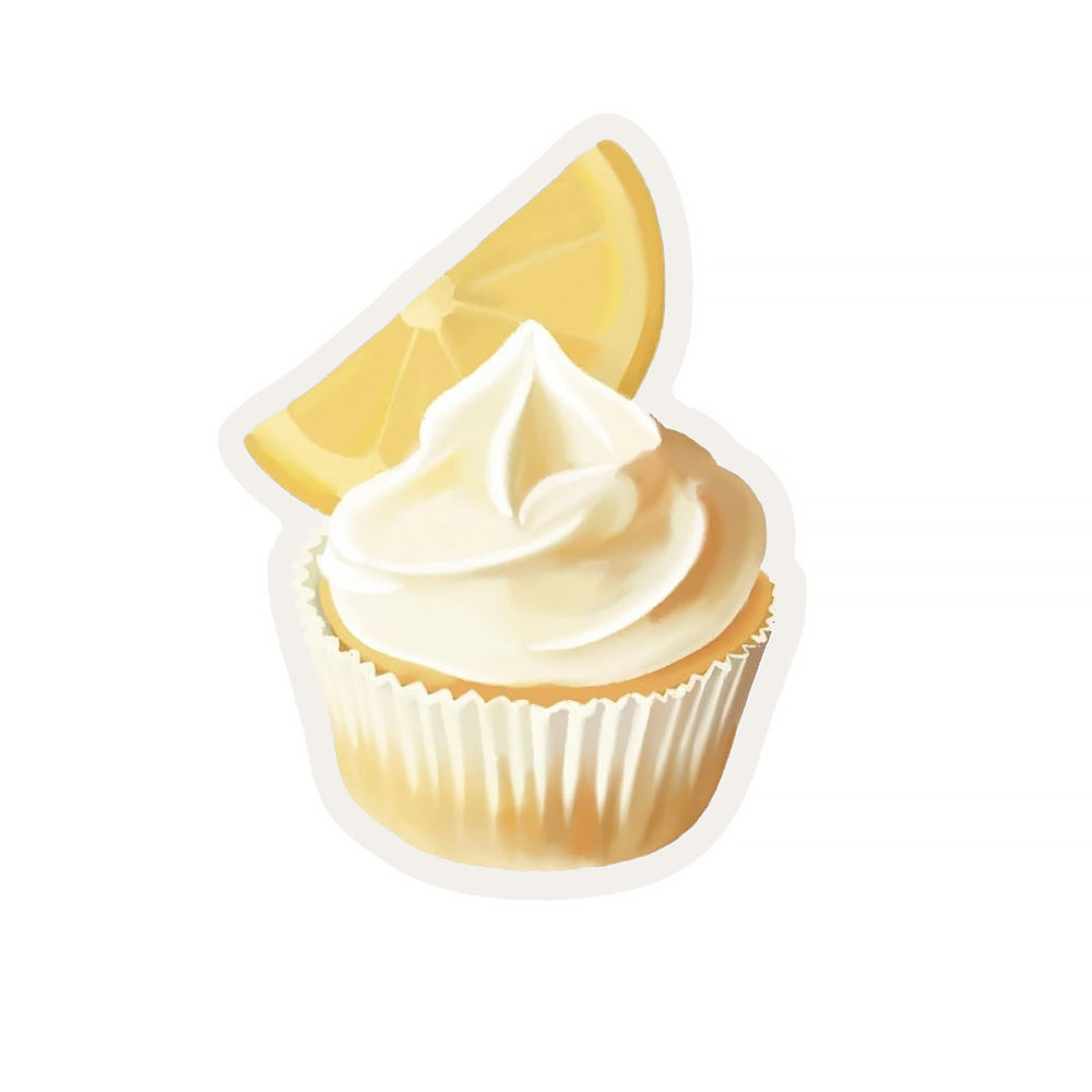 Elyse Breanne Design Elyse Breanne Design Clear Sticker - Lemon Cupcake