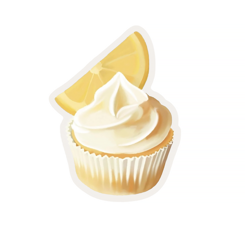 Elyse Breanne Design - Lemon Cupcake Clear Sticker