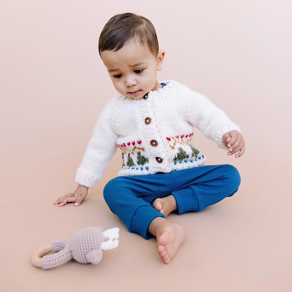 The Blueberry Hill Baby Tree Fair Isle Cardigan