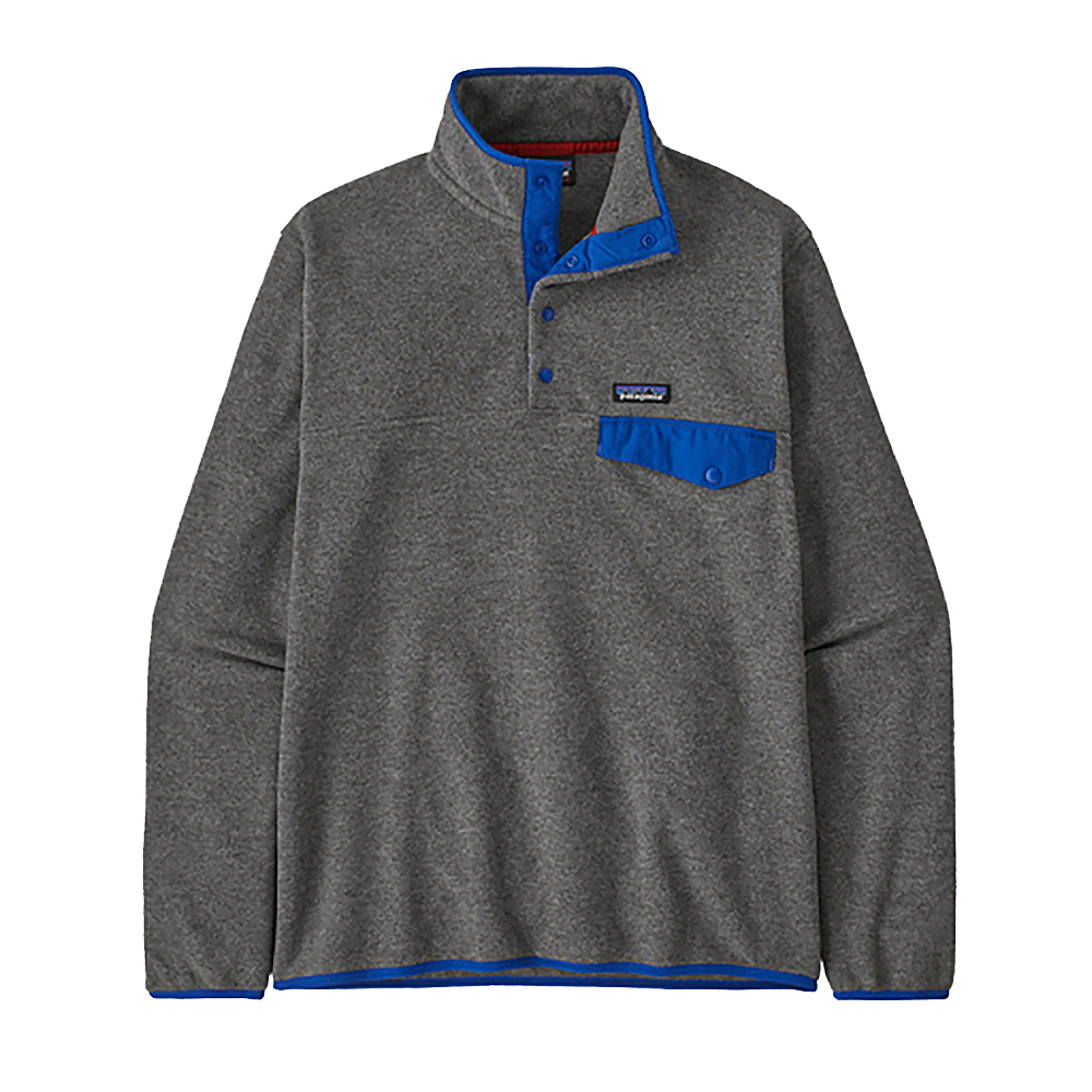 Patagonia Mens Lightweight Synch Snap-T Pullover - Nickel w/Passage Blue