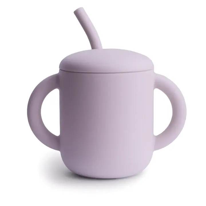 Mushie Mushie - Silicone Training Cup & Straw - Soft Lilac