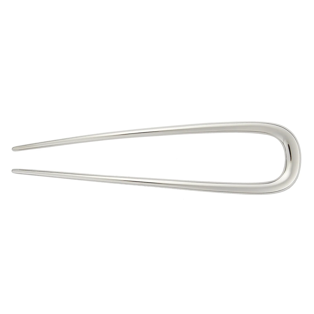 Machete - Midi Oval French Hair Pin - Silver Plated