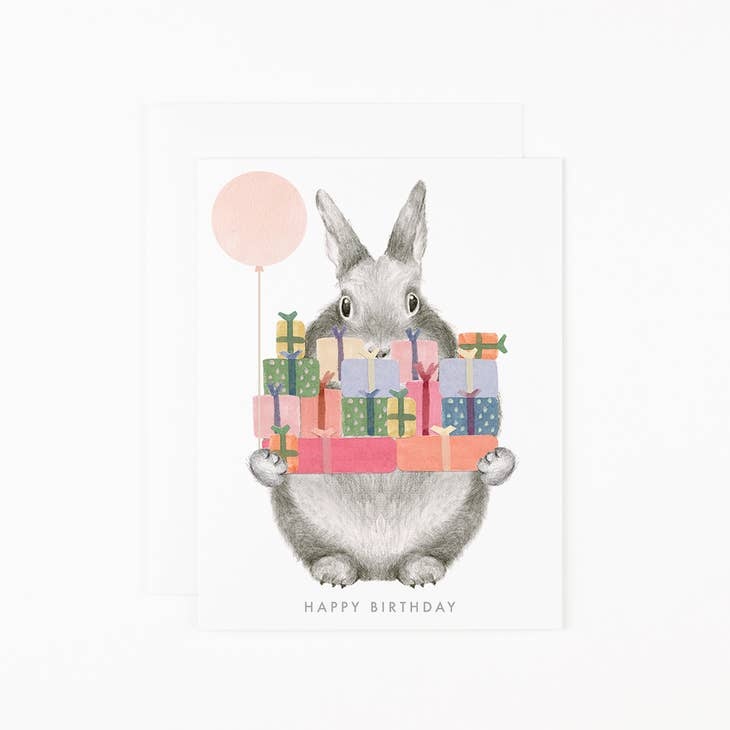 Dear Hancock  - Bunny With Gifts Birthday Card
