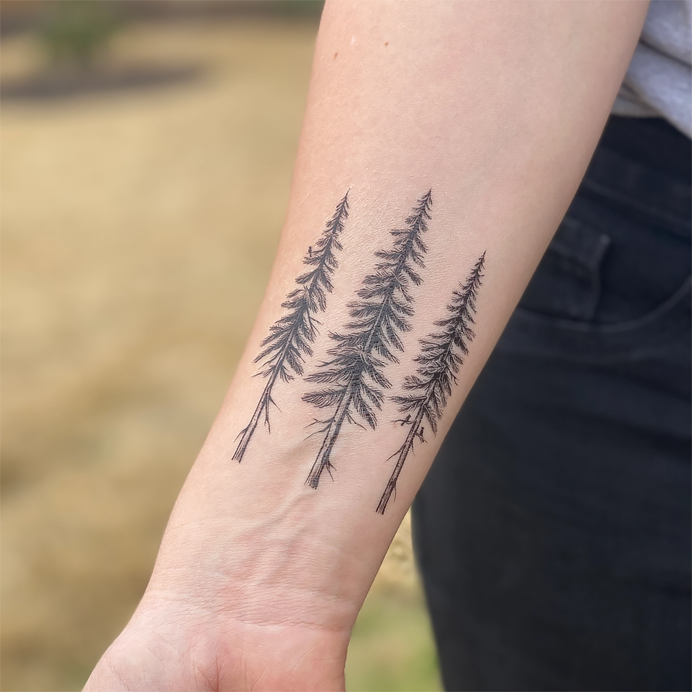NatureTats Temporary Tattoo 2 Pack - Pine Trees