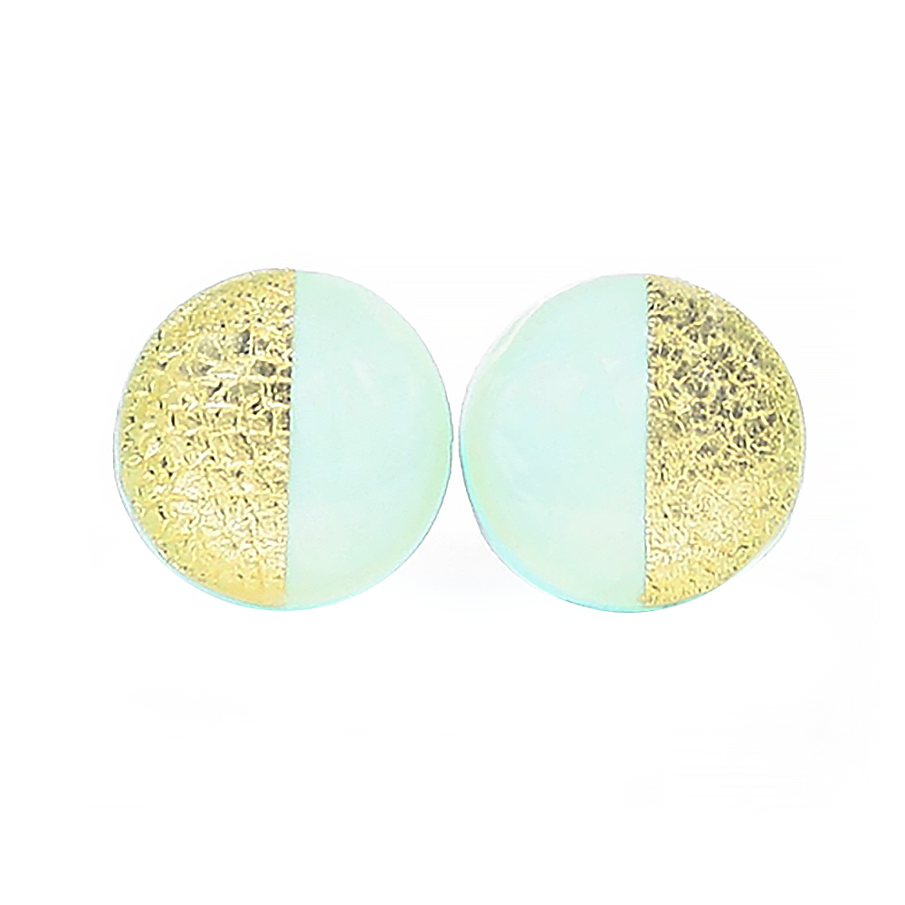 Clay N Wire Clay N Wire Stud Earrings - Mint Green and Gold Split