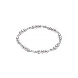 ENewton ENewton - Classic Sterling Pattern Bracelet - Joy - Pearl - 4mm