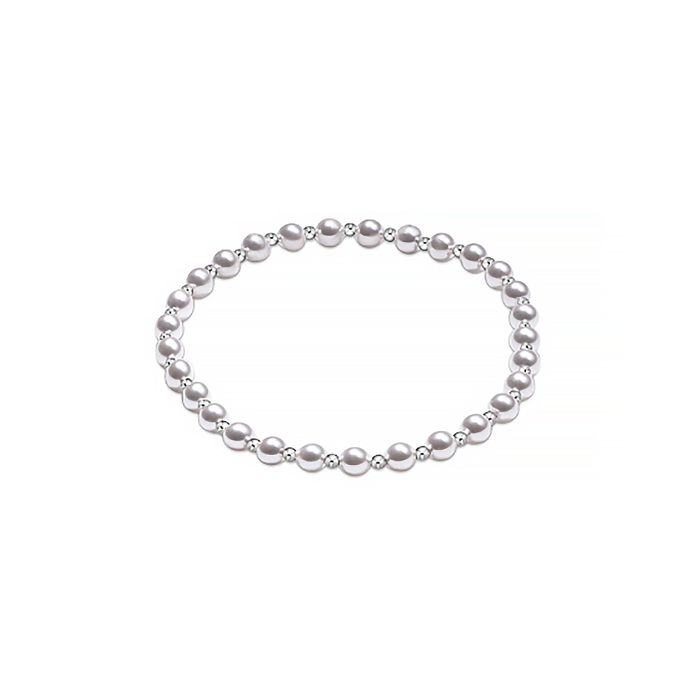 ENewton - Sterling Pearl Pattern Bracelet - Grateful - 4mm